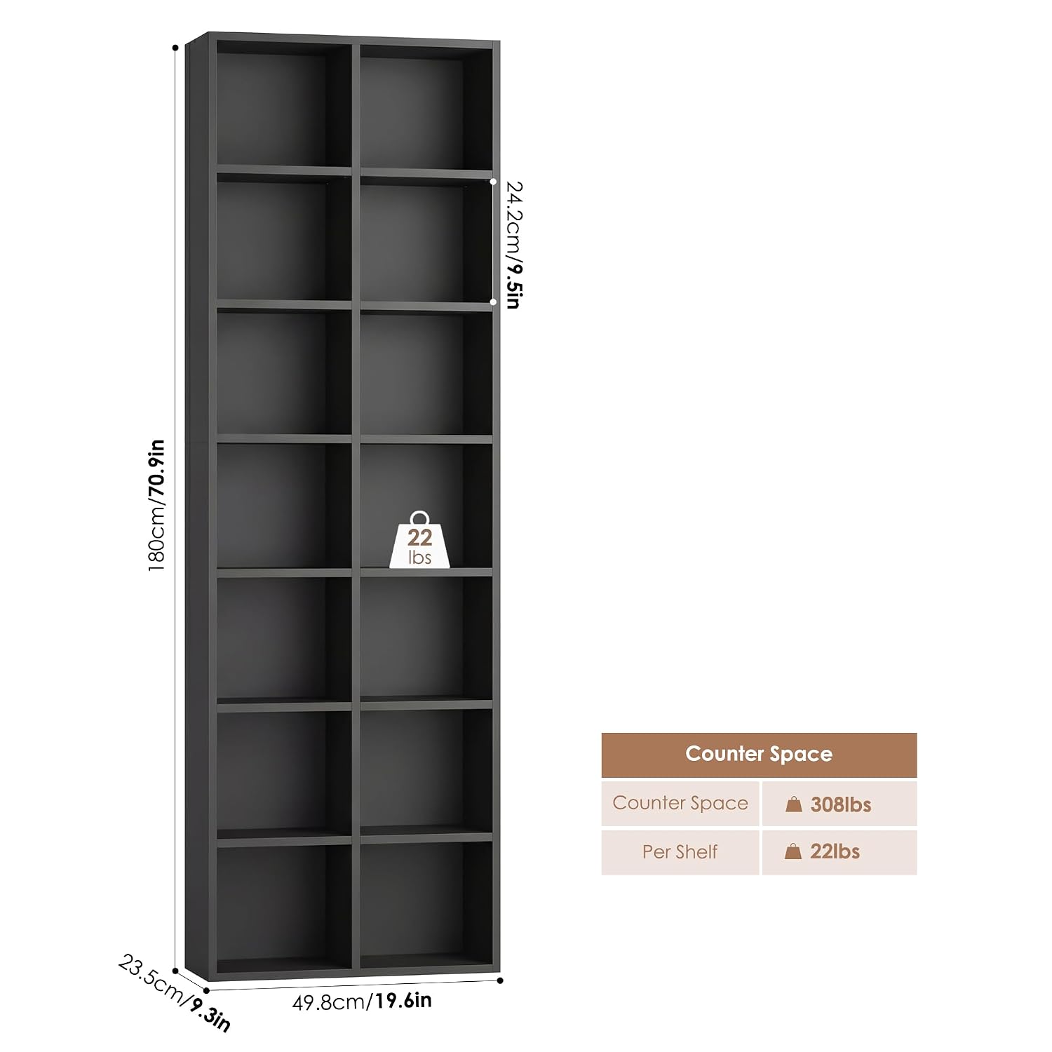 71 Zoll hohes, schmales 7-stuf – Bookcase Wood Shelf Bewertung und Preis
