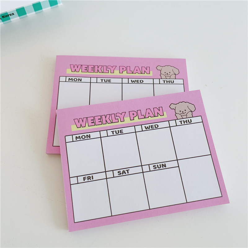 Cartoon Niedlicher Welpe Rosa  – Sticky Note Dispenser Bewertung und Preis
