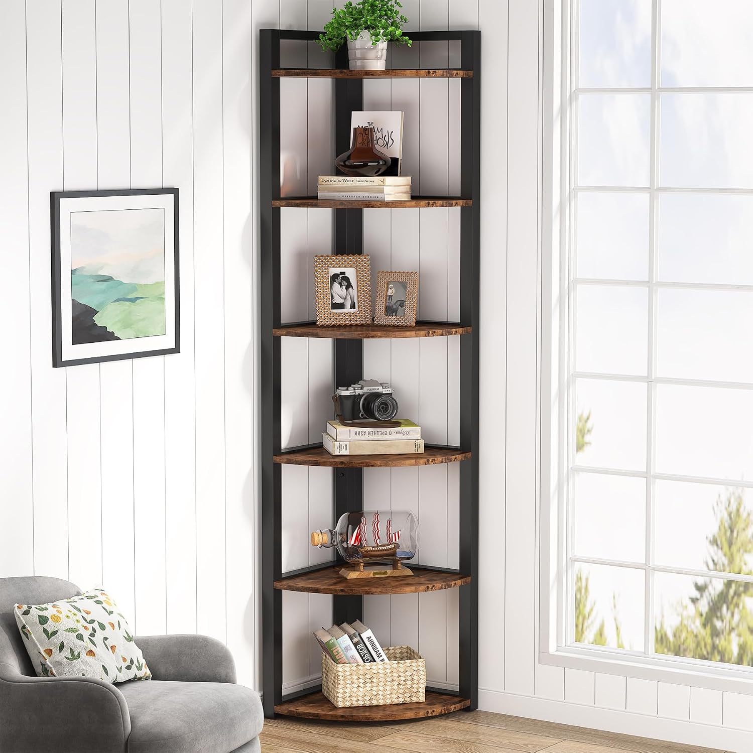Tribesigns 6-stufiges Eckregal – Bookcase Wood Shelf Bewertung und Preis