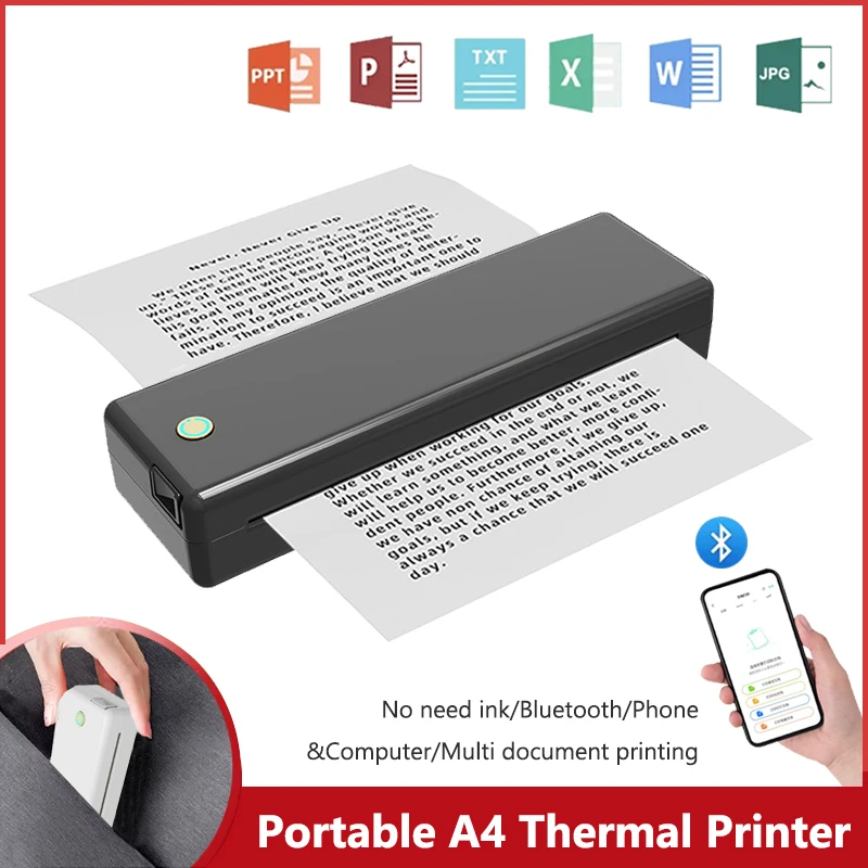 Tragbarer A4-Thermodrucker, Bl – Home Office Questions Bewertung und Preis