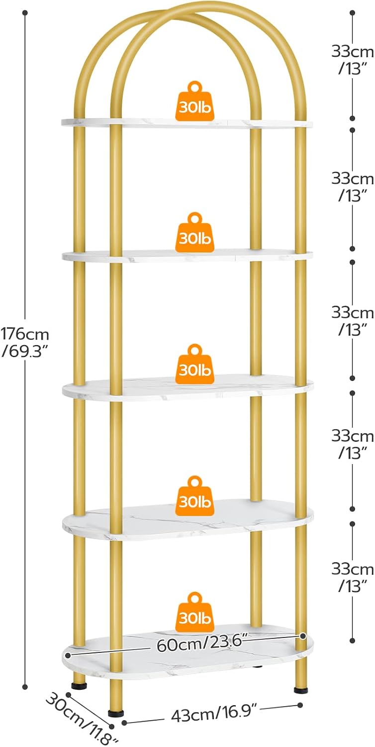 HOOBRO 5-stufiges offenes Büch – Bookcase Wood Shelf Bewertung und Preis