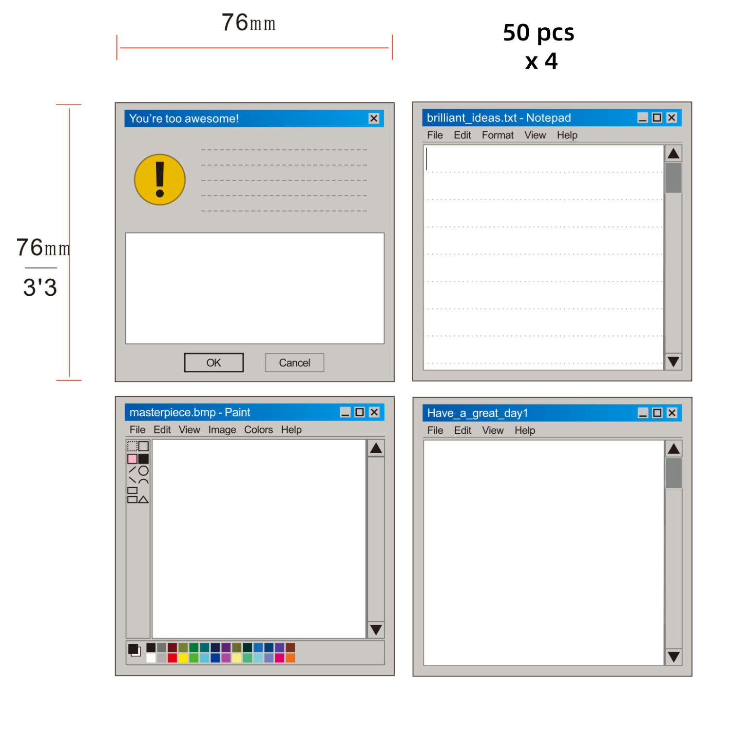 4 Stile Vintage Windows-Interf – Sticky Note Dispenser Bewertung und Preis